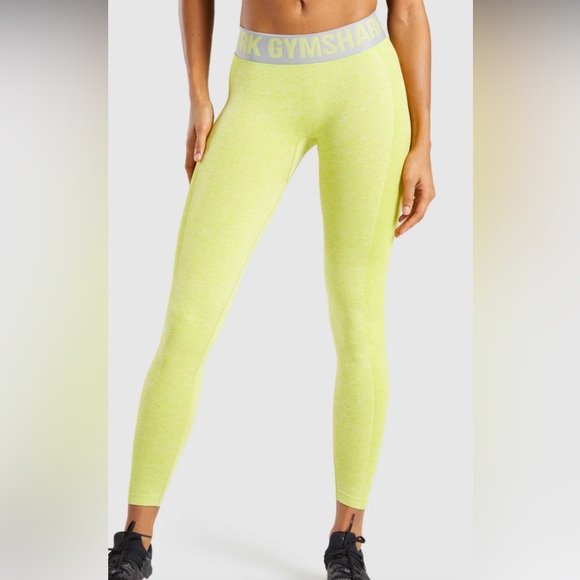 Gymshark Pants - Gymshark Flex low rise leggings lime/grey NWT size M